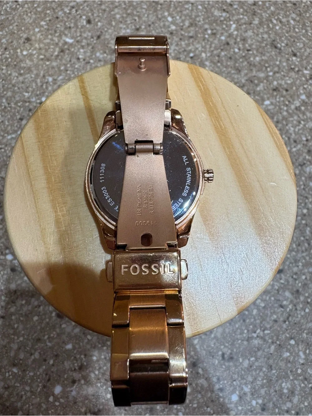 Fossil Women's Rose Gold Crystal-Accent Stainless Steel Watch